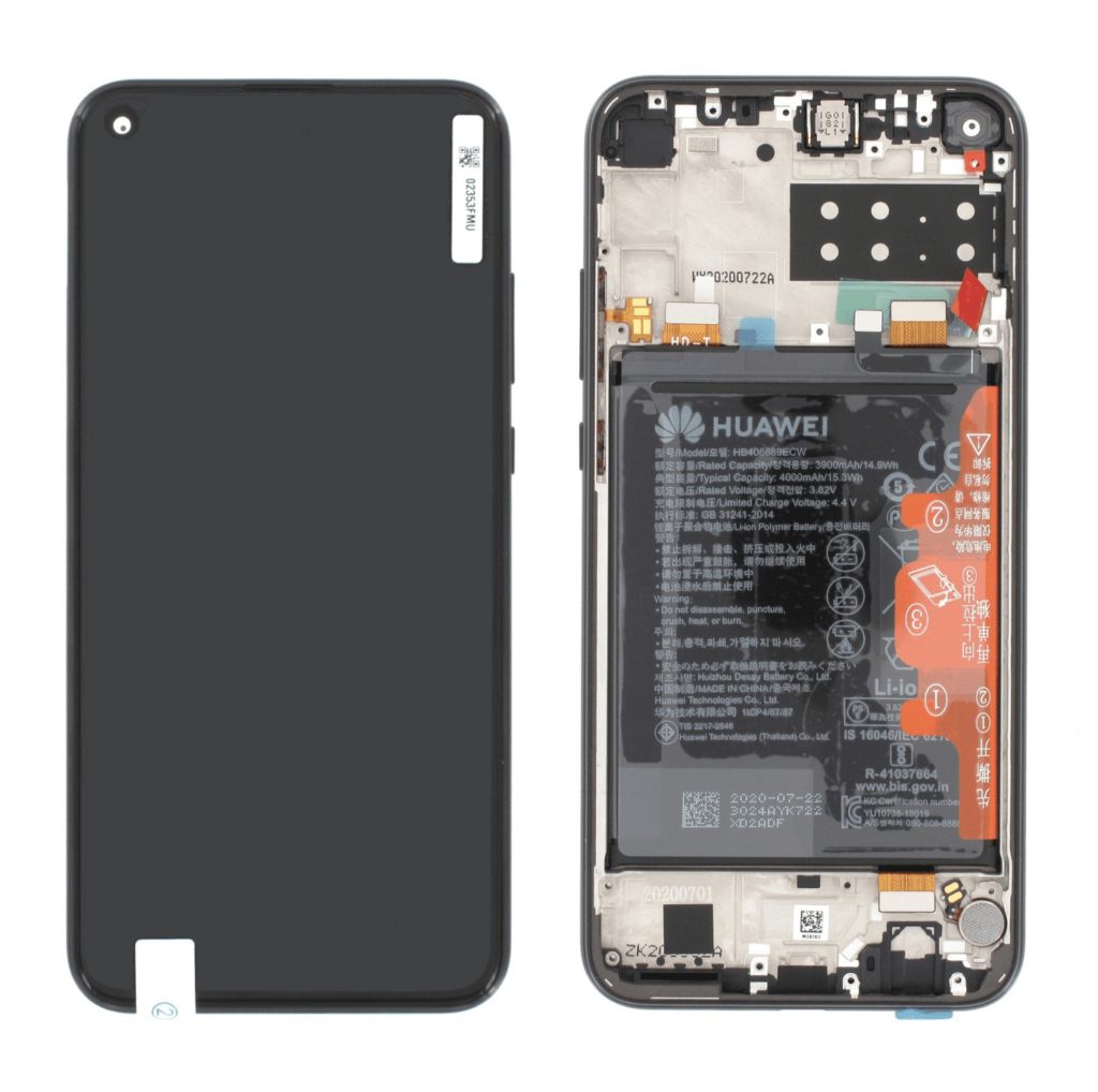 LCD Touchscreen – Black, Huawei P40 Lite E - 02353FMW (Service Pack)