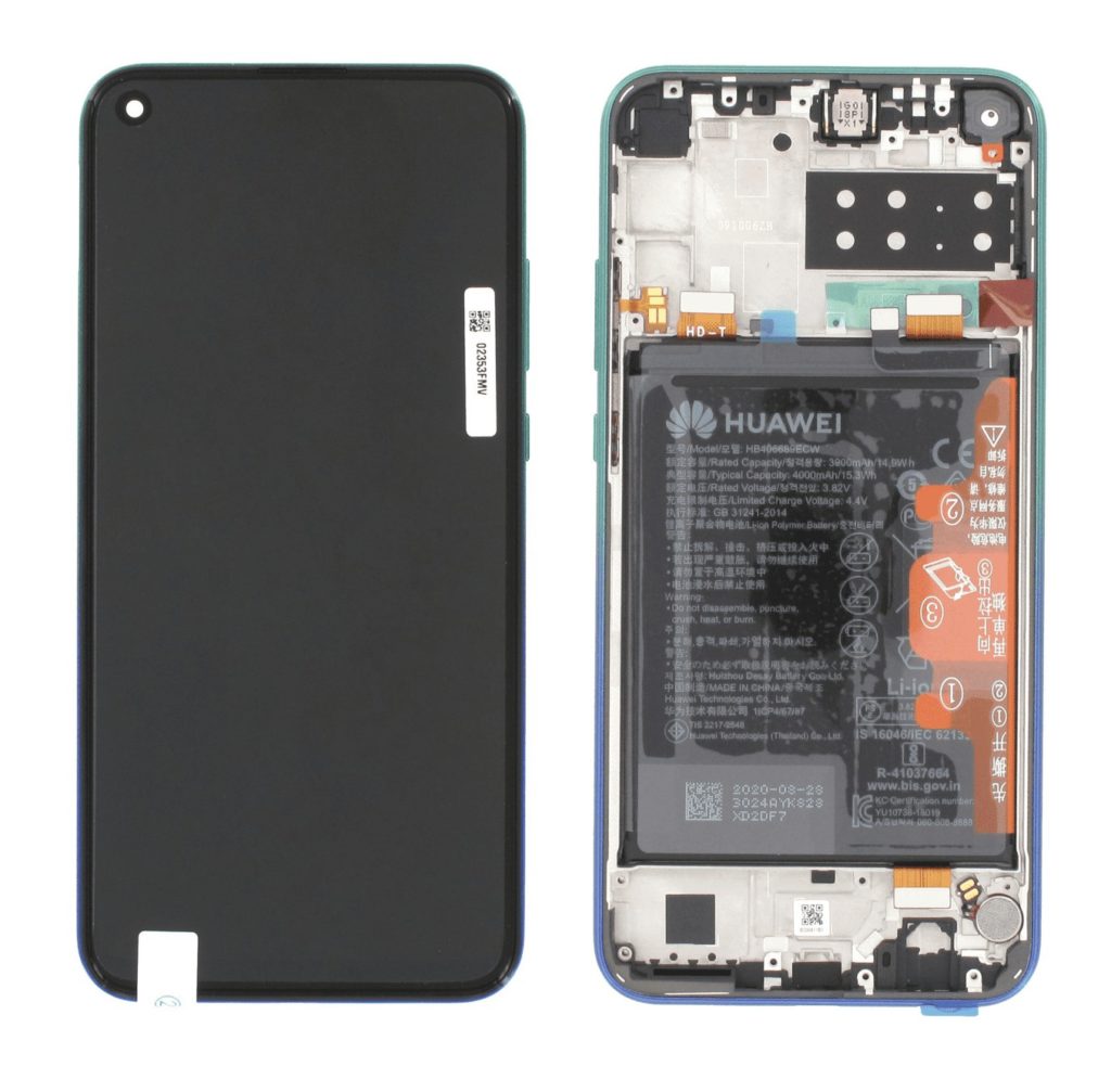 LCD Touchscreen – Blue, Huawei P40 Lite E - 02353FMX (Service Pack)