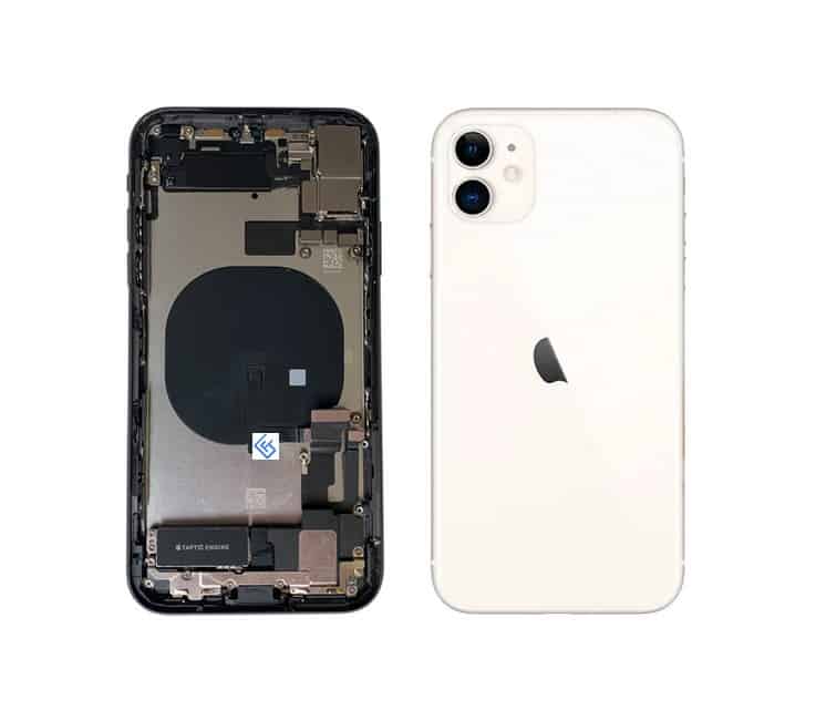 Back Housing W/ Small Components Pre-Installed Compatible For iPhone 11 (Silver)