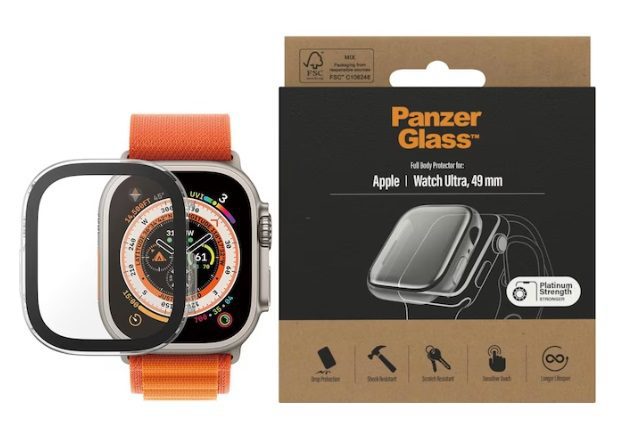 PanzerGlass Full Body Screen Protector For Apple Watch Ultra, Ultra 2 49mm - Transparent