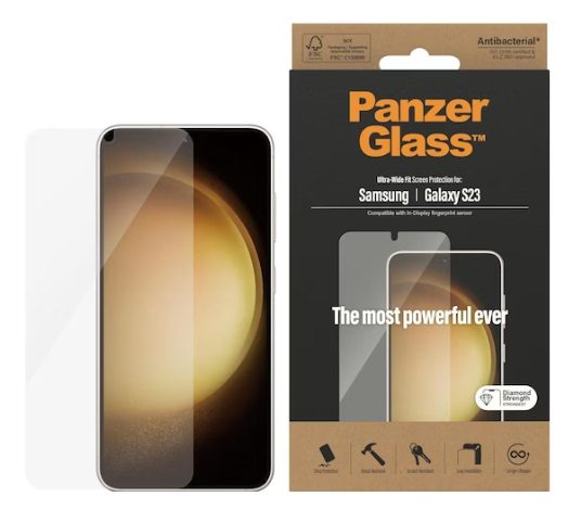 PanzerGlass Screen Protector Ultra Wide Fit Galaxy S23 (1 Piece), Galaxy S23