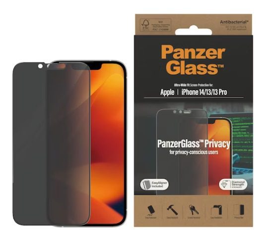 PanzerGlass Ultra-Wide Fit Privacy (1 Piece), iPhone 14, iPhone 13 Pro, iPhone 13
