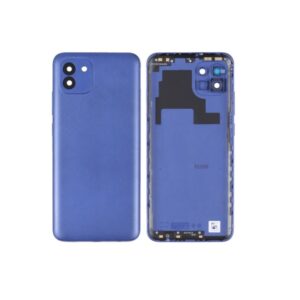 Back Cover Glass With Camera Lens For Samsung Galaxy A03 - Blue