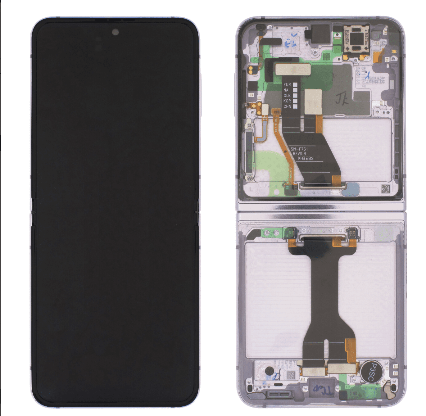 Galaxy Z Flip 5 5G Lavender Inner OLED Touchscreen - SM-F731 / GH82-31827C / 31828C (Service Pack)