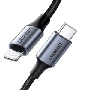 UGREEN USB-C to Lightning M/M Cable Aluminum Shell Braided 1m - Black