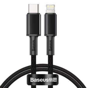 Baseus High Density Braided Fast Charging Data Cable Type-C to iP PD 20W 1m - Black (CATLGD-01)
