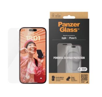 PanzerGlass Screen Protector Classic Fit (1 Piece), iPhone 15