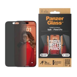 PanzerGlass Privacy Screen Protector Ultra-Wide Fit 1( Piece), iPhone 15 Pro