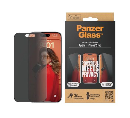 PanzerGlass Privacy Screen Protector Ultra-Wide Fit 1( Piece), iPhone 15 Pro