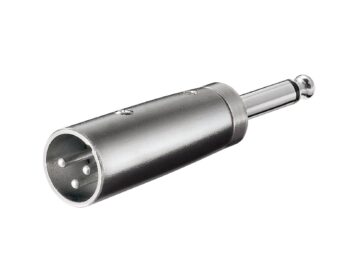 Goobay XLR Adapter, 6.35mm Mono Plug to XLR Plug - Silver