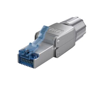 Goobay CAT 6A Field-Wireable RJ45 Plug, STP Shielded - Gray