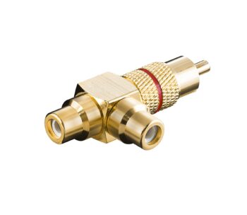 Goobay RCA Y Adapter Audio Splitter - Gold