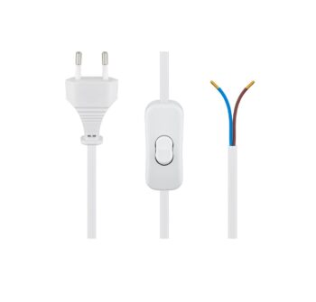 Goobay Power Cord with Switch, 1.50m - White