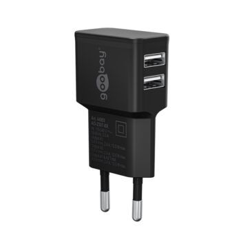 Goobay Dual USB-A Charger, 12W - Black