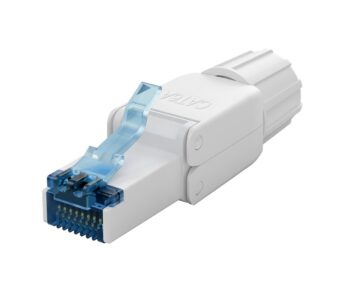 Goobay CAT 6A Field-Wireable RJ45 Plug, UTP Unshielded - White