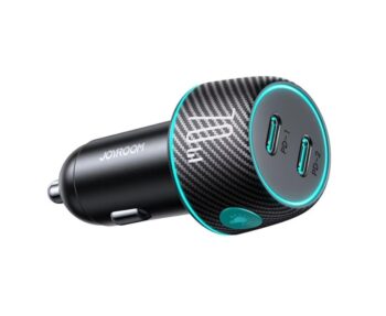 Joyroom 70W Dual PD Multi-Color Car Charger with Light Button Black (JR-CCN02)