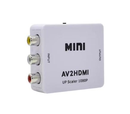 AV to HDMI Converter – RCA Composite Video & Audio Adapter (White)