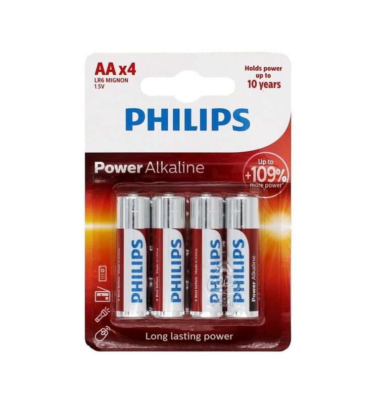 PHILIPS Power Alkaline LR6 AA - (4 pcs)