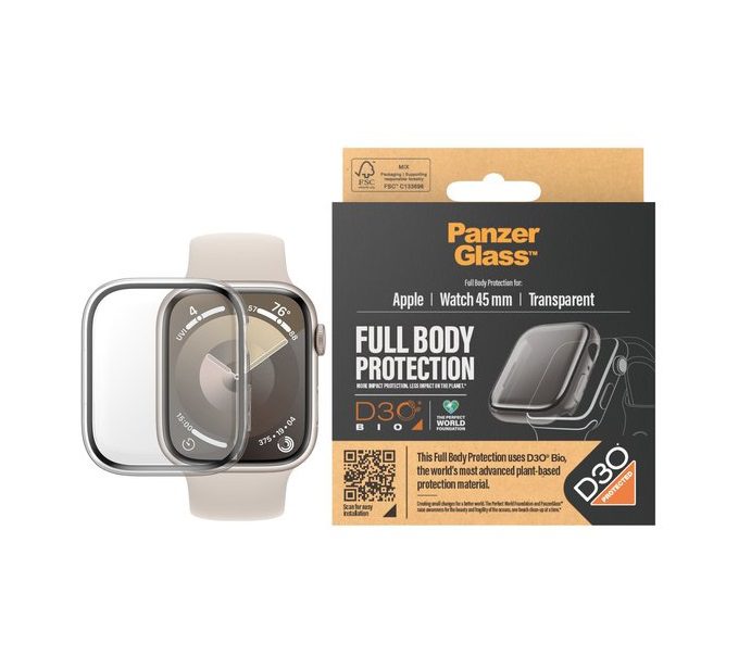 PanzerGlass Screen Protector Full Body For Apple Watch 49mm (2023) with D3O Black
