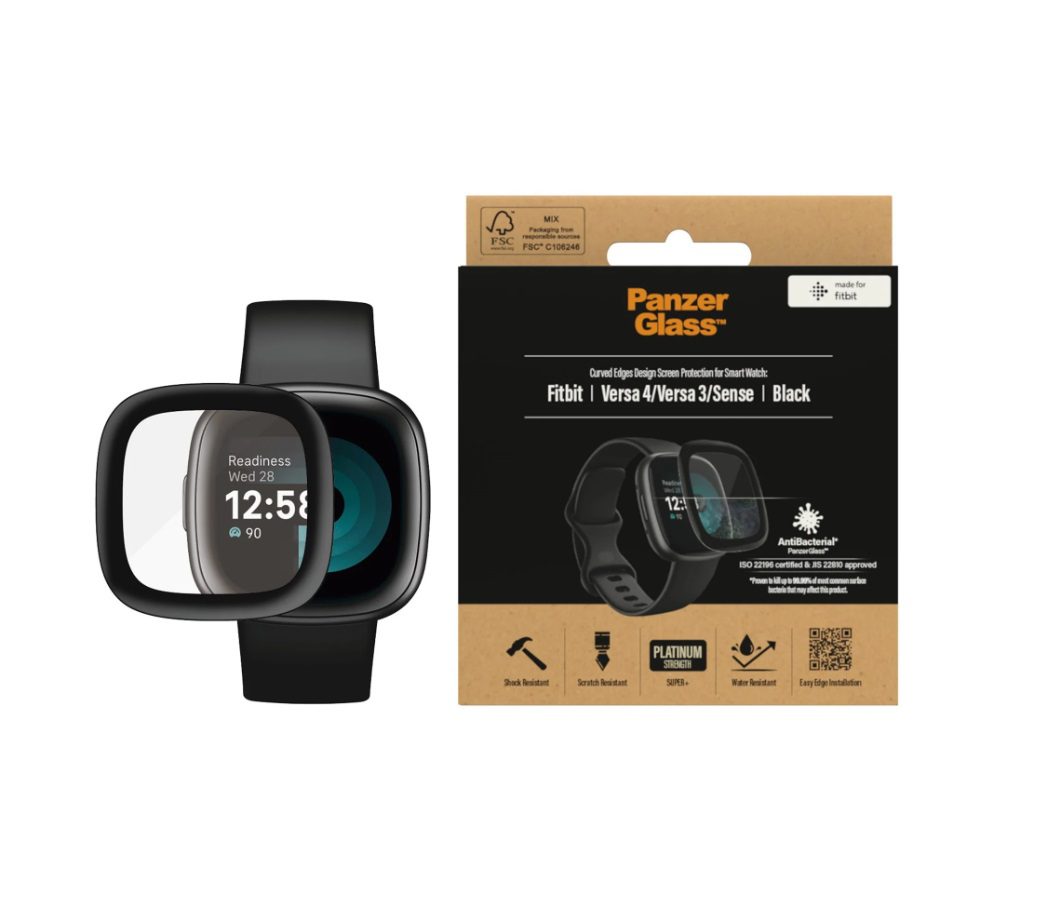 PanzerGlass Screen Protector (1 Piece) For Fitbit Versa 3/4 and Sense