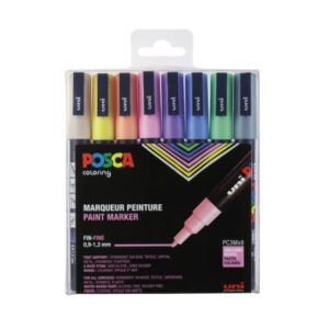 Posca PC-3M Marker Set, 1.30 mm, (8 Pieces) – Pastel Assorted Colours