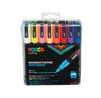 Posca PC-3M Felt-tip Pen Set, 1.30 mm, (16 Pieces) – Multicolour