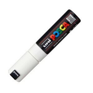 Posca Marker PC-8K wedge tip, 8 mm, (1 Piece) – White