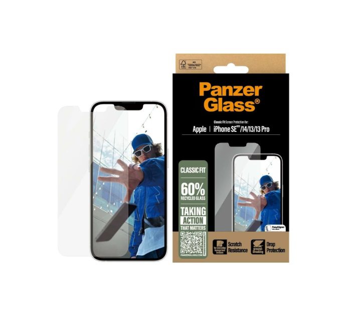 PanzerGlass Classic Fit (1 Piece), iPhone 16e, iPhone 13, iPhone 13 Pro, iPhone 14