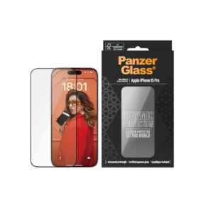 PanzerGlass Ultra-Wide Fit Screen Protection w. EasyAligner (1 Piece) for iPhone 15 Pro