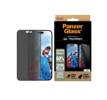 PanzerGlass Privacy Screen Protector Ultra-Wide Fit (1 Piece), iPhone 15, iPhone16