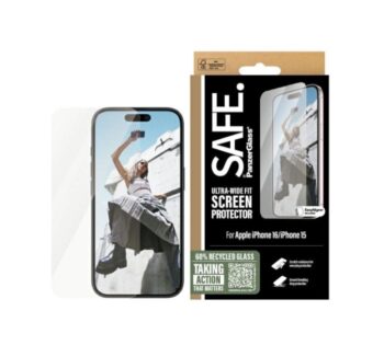 PanzerGlass Safe (1 Piece) Screen Protector iPhone '24 6.1" Ultra-Wide Fit For iPhone 16, iPhone 15
