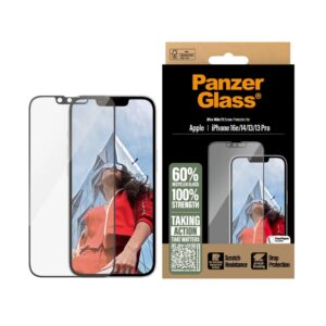 PanzerGlass Screen Protector Ultra-Wide Fit w. Aligner (1 Piece), Apple iPhone 16e, Apple iPhone 14, Apple iPhone 13, Apple iPhone 13 Pro