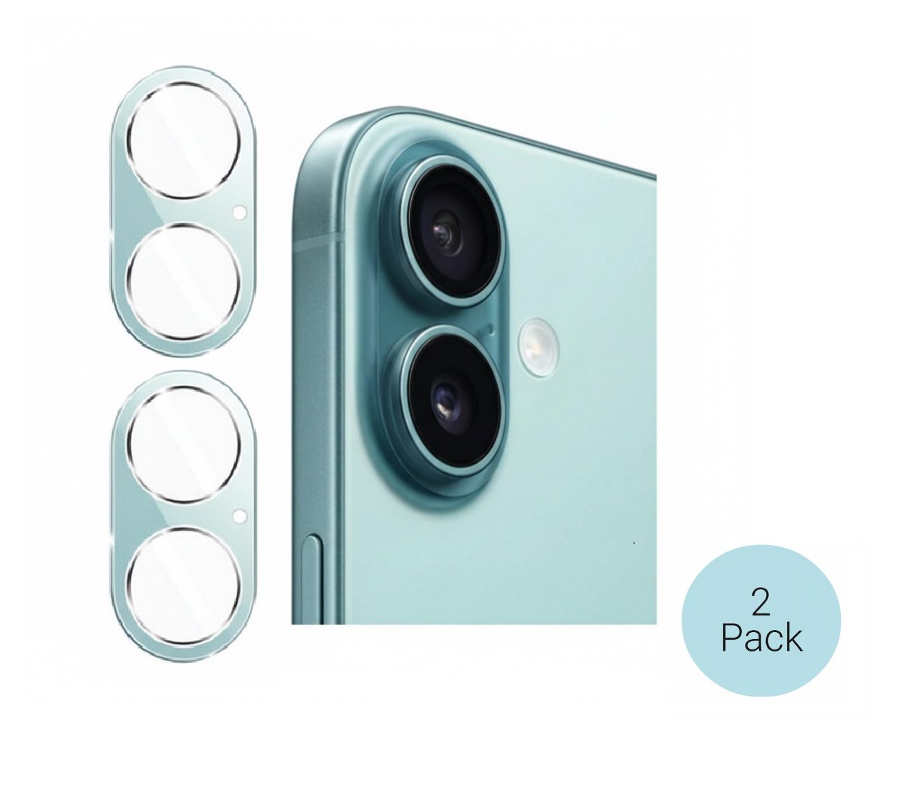 Tempered Glass Camera Protector for iPhone 17 (2-Pack)