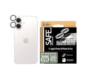 PanzerGlass SAFE. Camera Lens Protector Glitter Silver (1 Piece), iPhone 16 Plus, iPhone 16