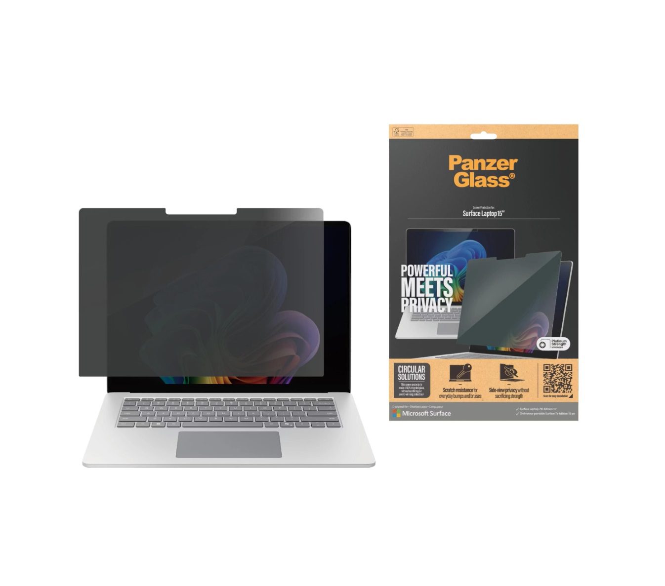 PanzerGlass Ultra-Wide Fit Privacy Screen Protector (1 Piece), Microsoft Surface Laptop 7th Edition 15" (3:2)