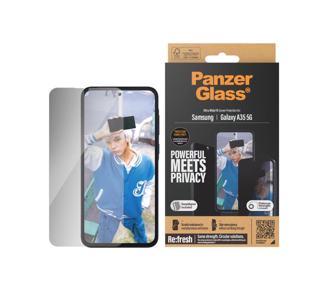 PanzerGlass Privacy Screen Protector (1 Piece), Samsung Galaxy A35