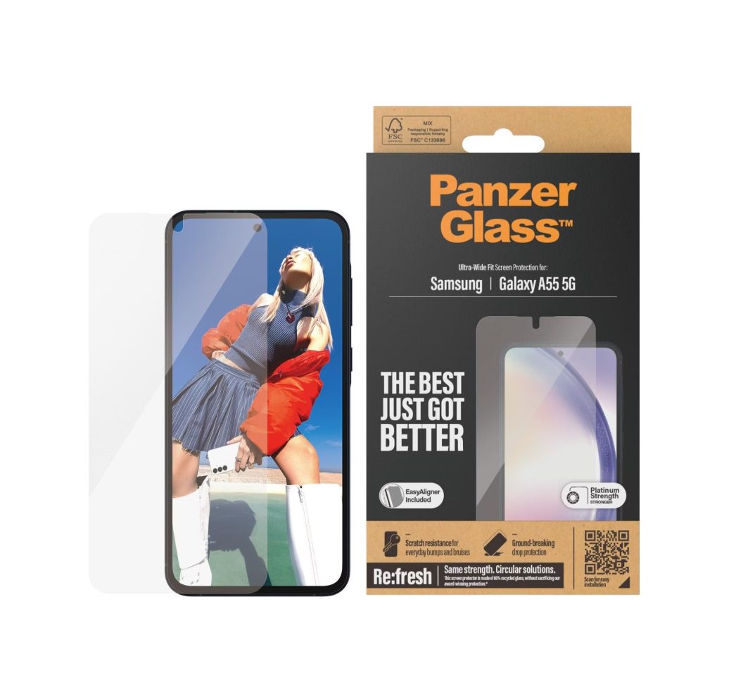 PanzerGlass Ultra-Wide Fit Screen Protector (1 Piece), Samsung Galaxy A55