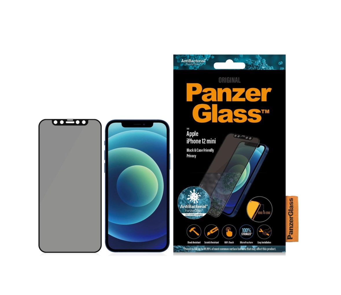 PanzerGlass Privacy CF Screen Protector (1 Piece), iPhone 12 mini