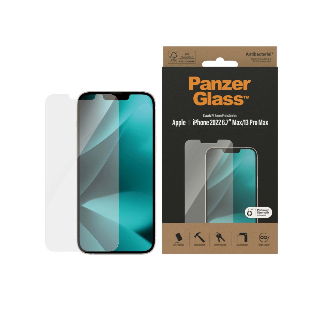 PanzerGlass Classic Fit Screen Protector (1 Piece), iPhone 13 Pro Max, iPhone 14 Plus