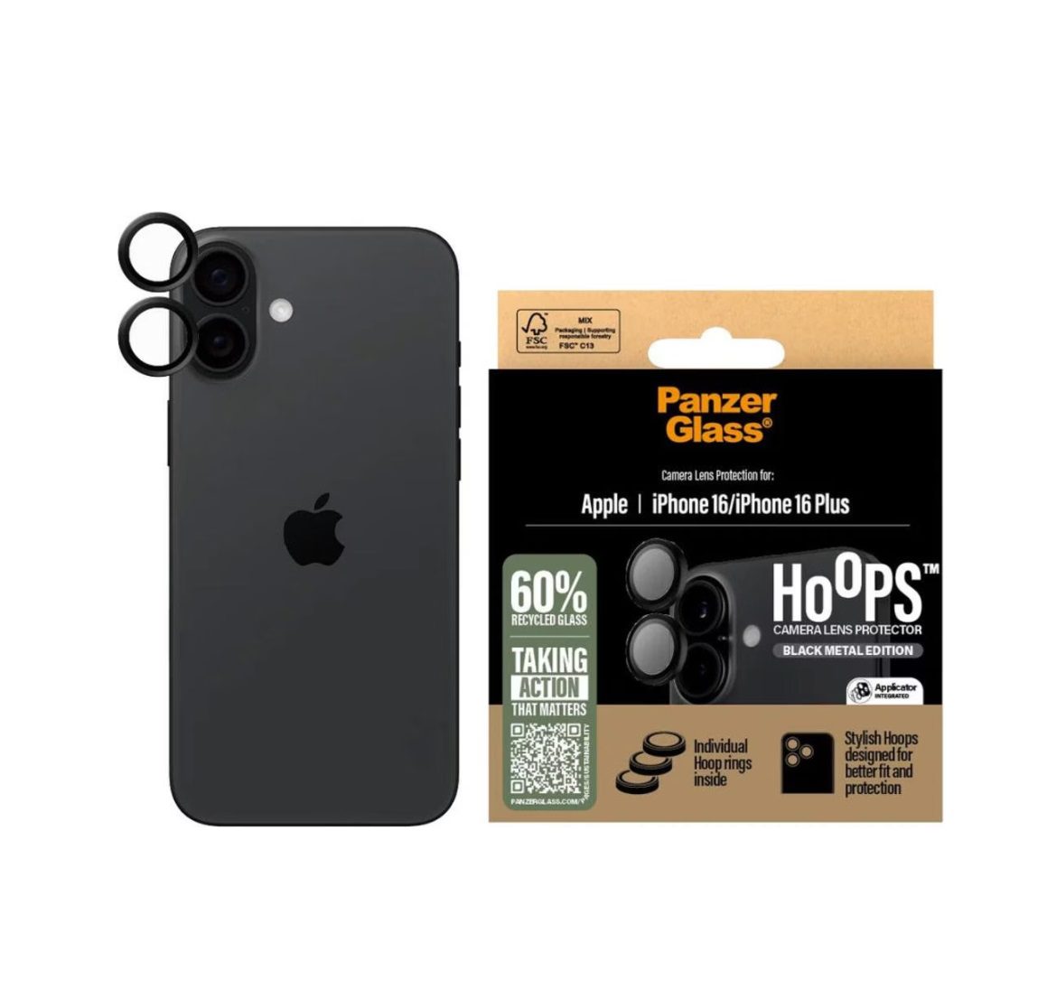 PanzerGlass Lens Protector (1 Piece), iPhone 16 Plus, iPhone 16