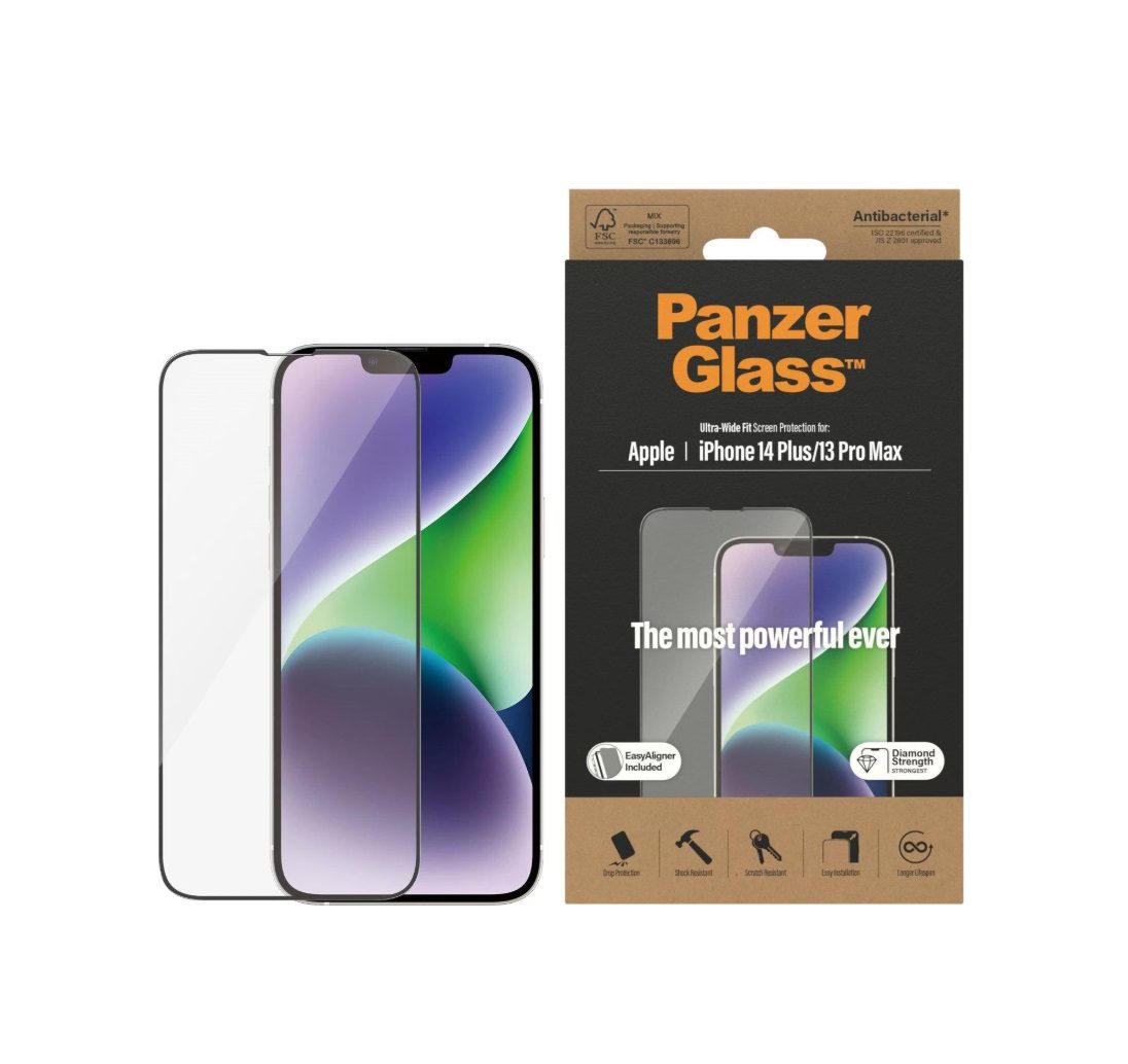 PanzerGlass Ultra-Wide Fit Screen Protector (1 Piece), iPhone 13 Pro Max, iPhone 14 Plus