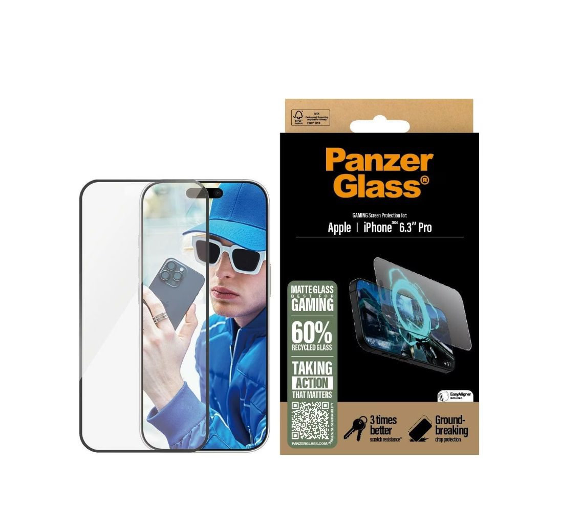 PanzerGlass Gaming Ultra-Wide Fit Screen Protector (1 Piece), iPhone 16 Pro