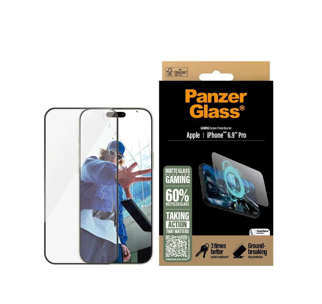 PanzerGlass Gaming Ultra-Wide Fit Screen Protector (1 Piece), iPhone 16 Pro Max