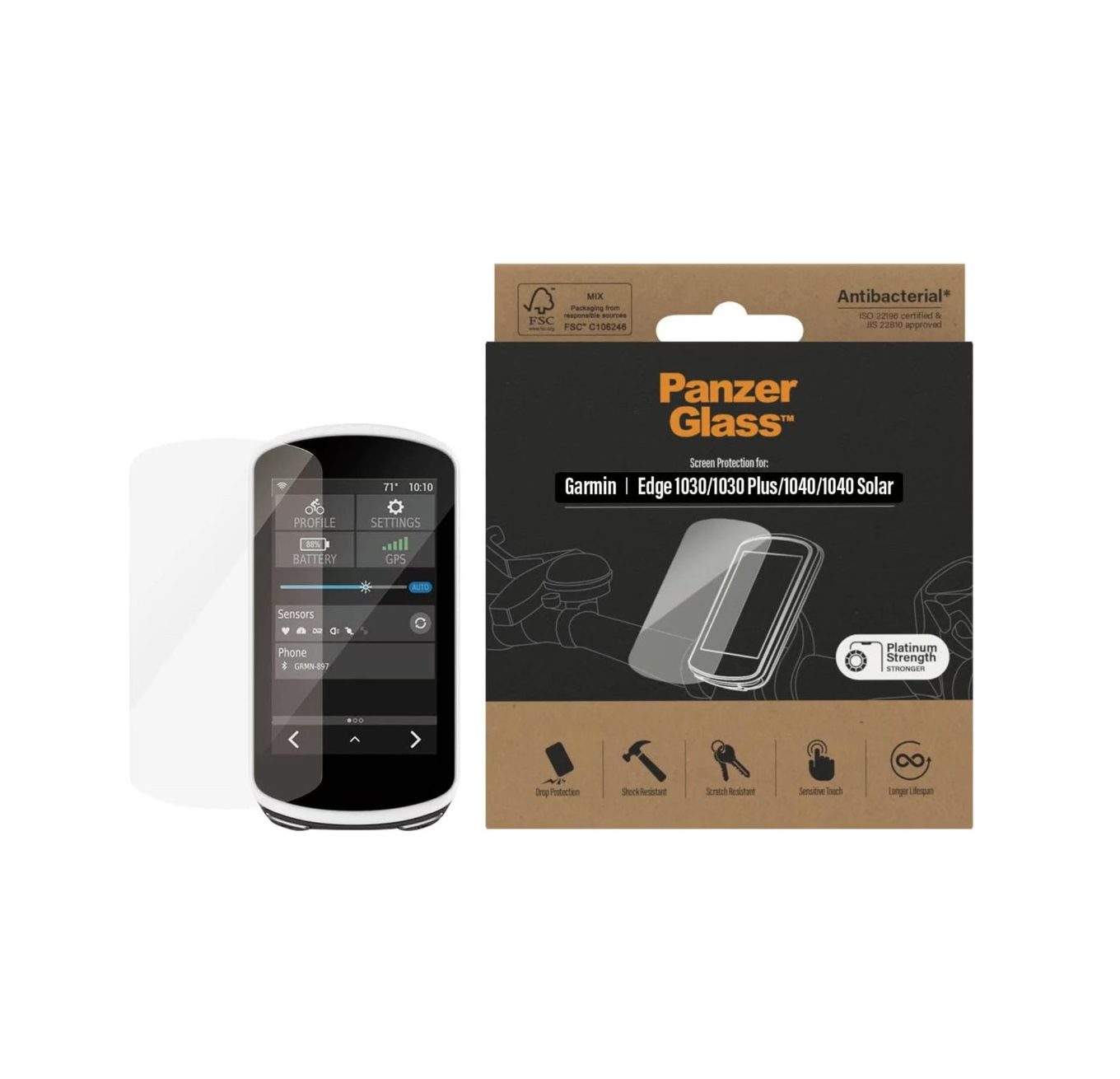 PanzerGlass Anti-Glare Screen Protector (1 Piece), Garmin Edge 1030