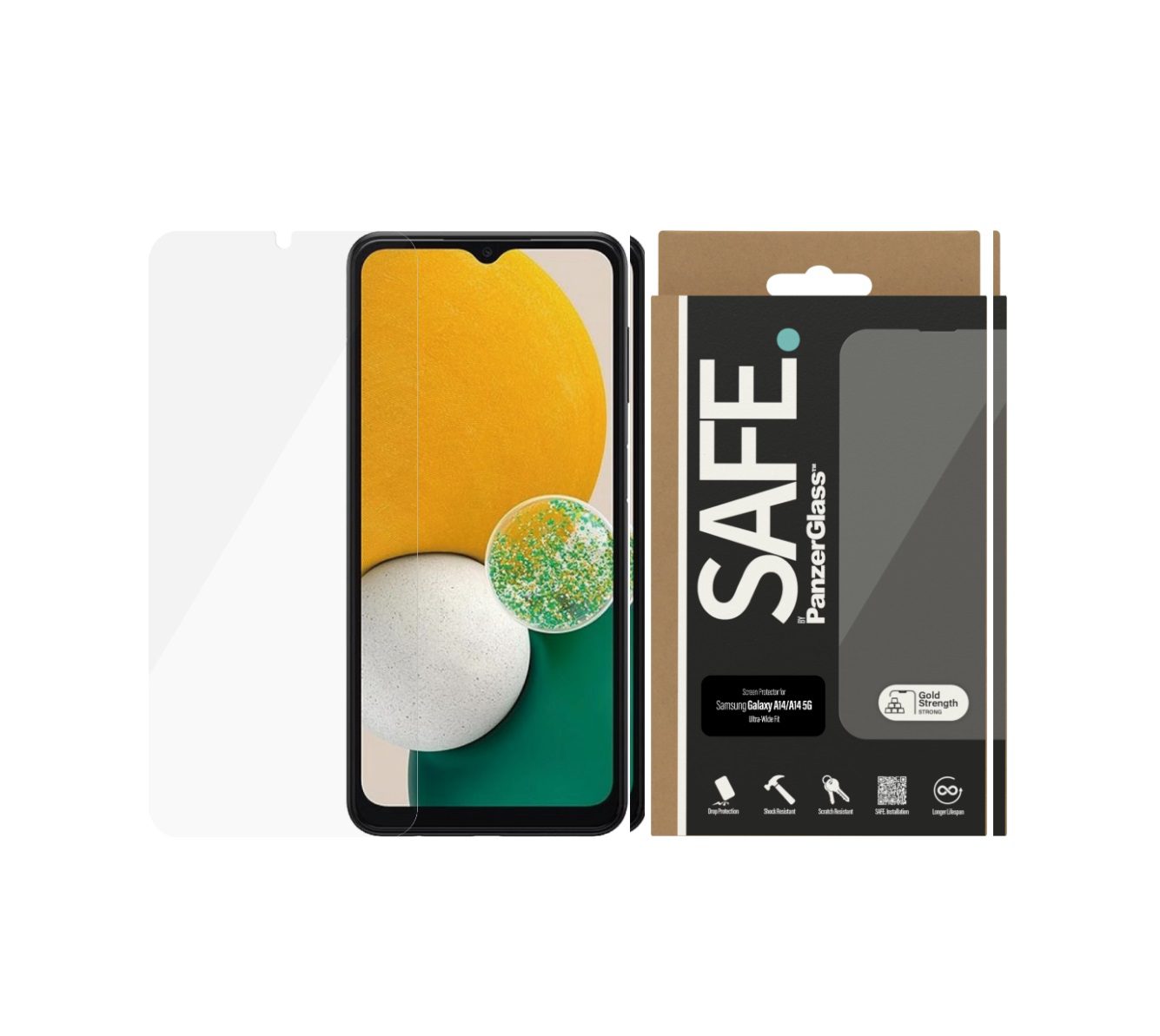 PanzerGlass SAFE. Ultra-Wide Fit Screen Protector (1 Piece), Galaxy A14, Galaxy A14 5G