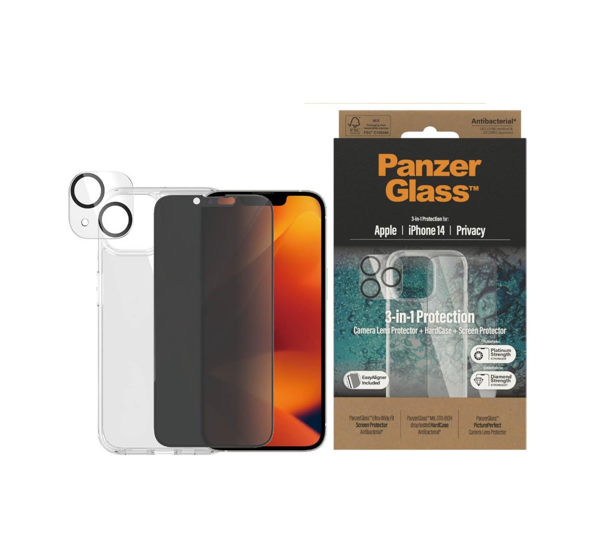 PanzerGlass 3-in-1 Protection Set (1 Piece), iPhone 14