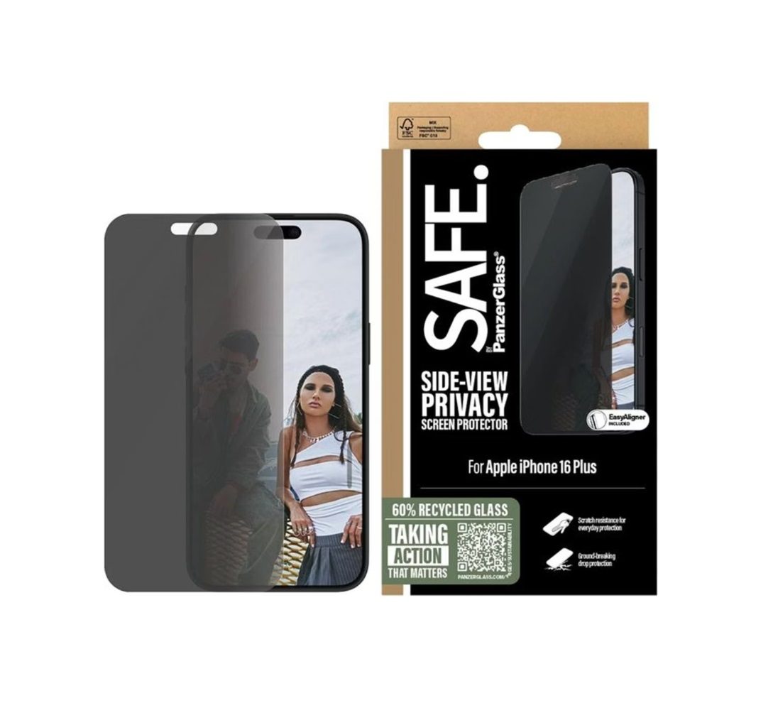 PanzerGlass SAFE. Privacy Ultra-Wide Fit Screen Protector (1 Piece), iPhone 16 Plus