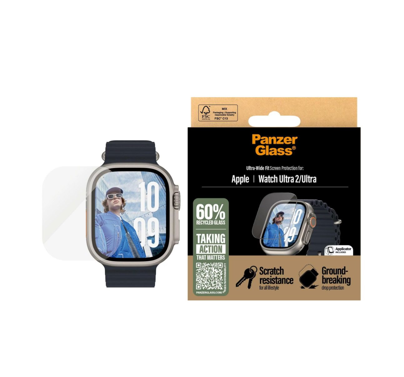 PanzerGlass Watch Screen Protector Glass (1 Piece), Universal Fit