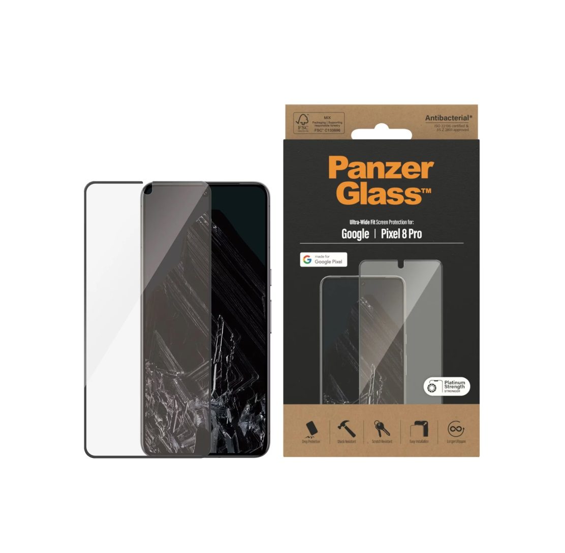 PanzerGlass Ultra-Wide Fit Screen Protector (1 Piece), Google Pixel 8 Pro