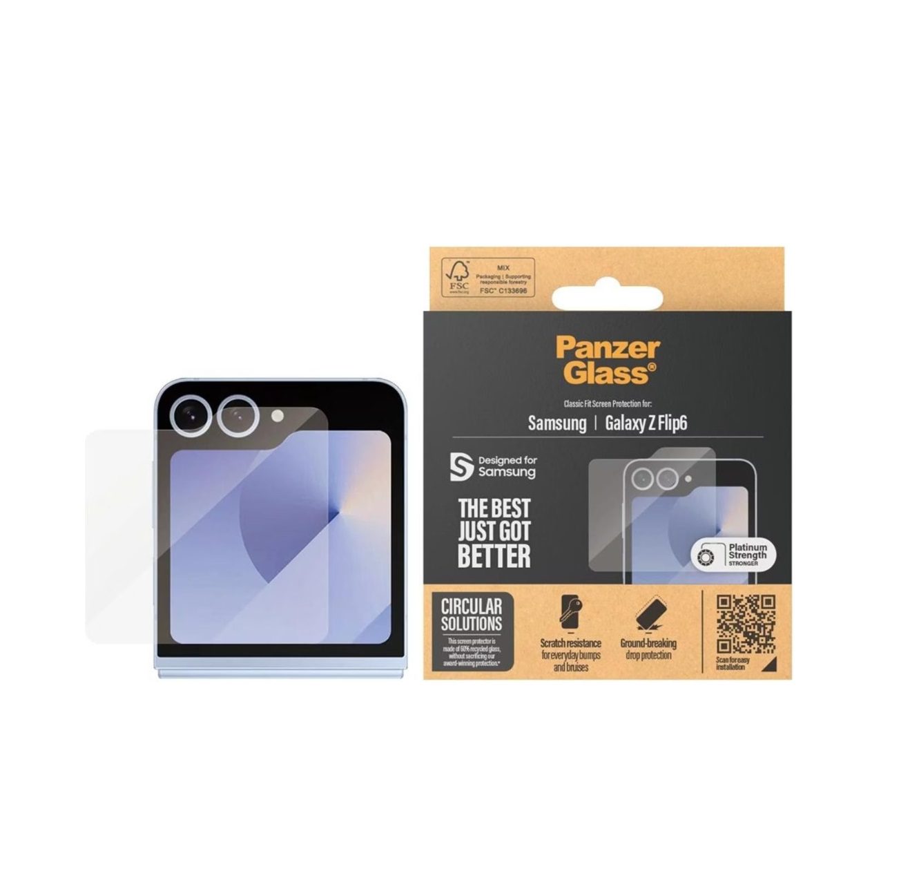 PanzerGlass Classic Fit (1 Piece), Samsung Galaxy Z Flip7 FE, Samsung Galaxy Z Flip6